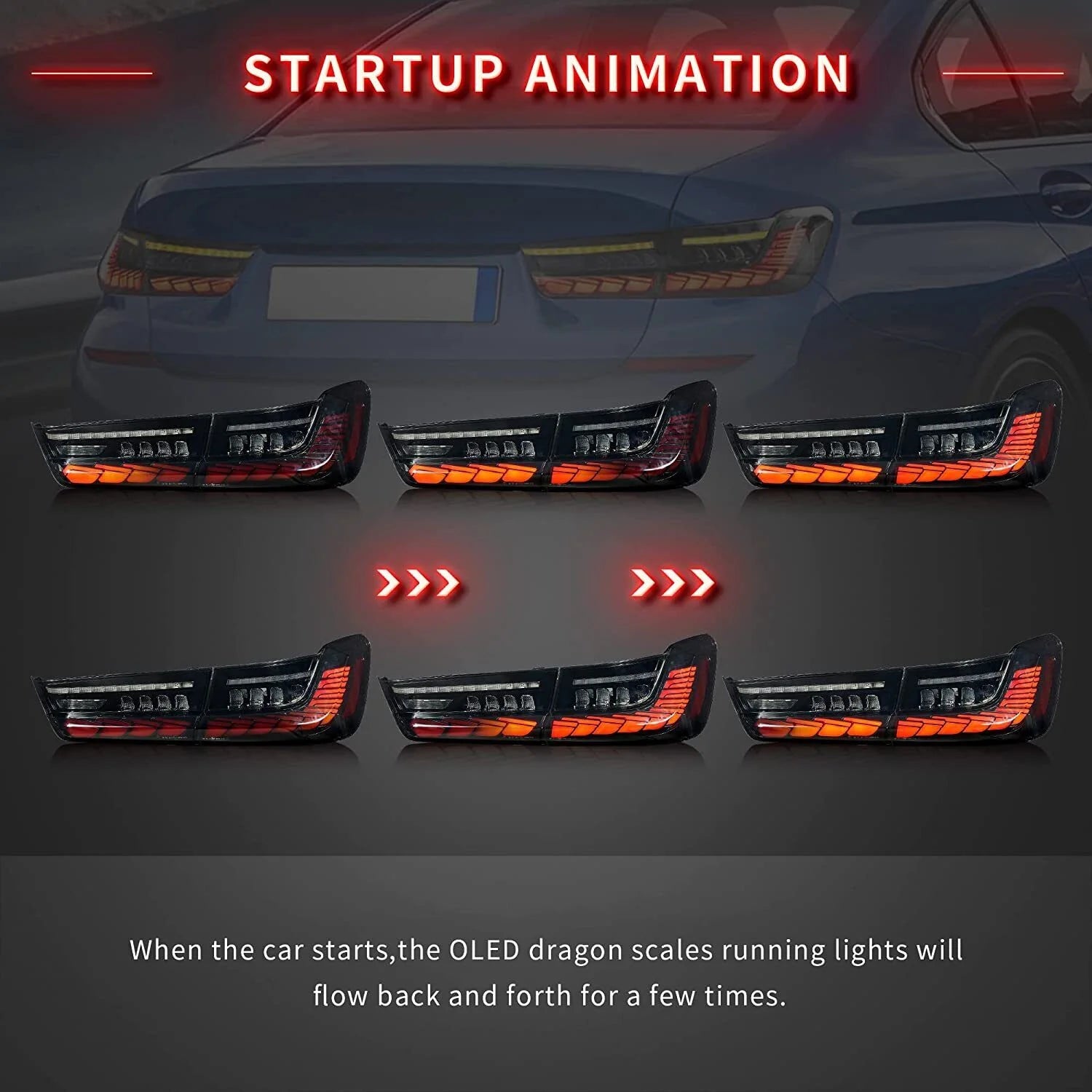 BMW 3 Series G20 M3 G80 W/Sequential Amber Turn Signal LED Taillights 2020 - 2024